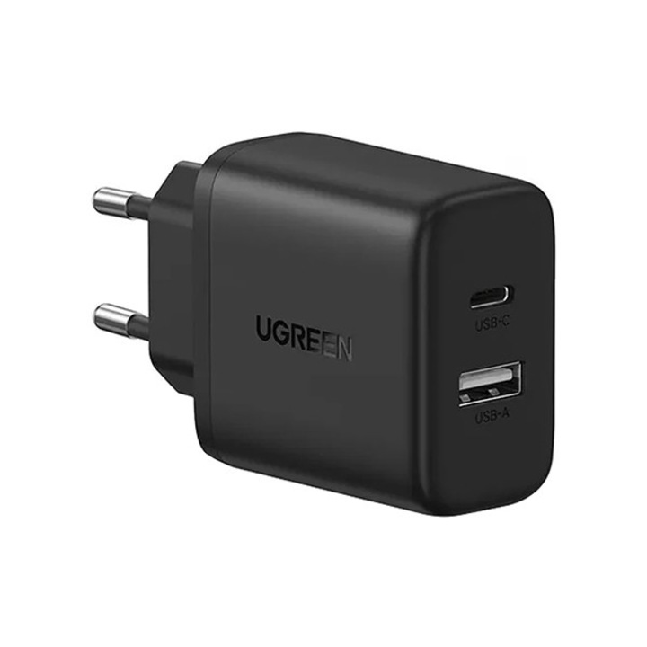Incarcator de retea UGREEN 220V 220V 20W, USB-A + USB-C, negru