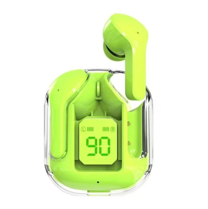 Casti Wireless TWS Air31, Bluetooth 5.5, In-Ear, HiFi Sound, ANC, RGB Gaming Light, APT-X, Waterproof IPX5, LED Indicator, Compatibile iPhone/Samsung –Verde