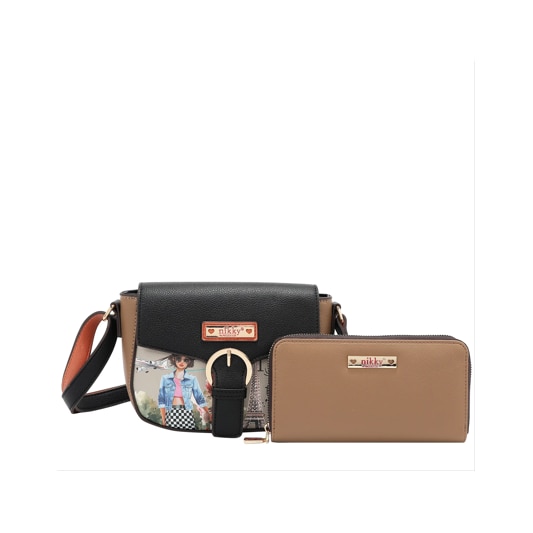 Set geanta si portofel, Nicole Lee USA, Live to travel - eMAG.ro
