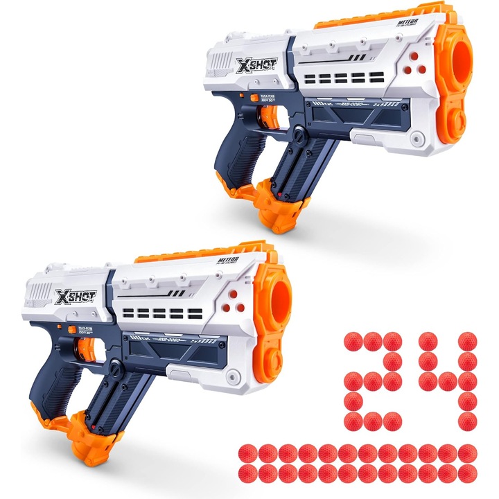 Комплект бластери, X-Shot Chaos Meteor Blaster, Детска играчка, 24 топчета