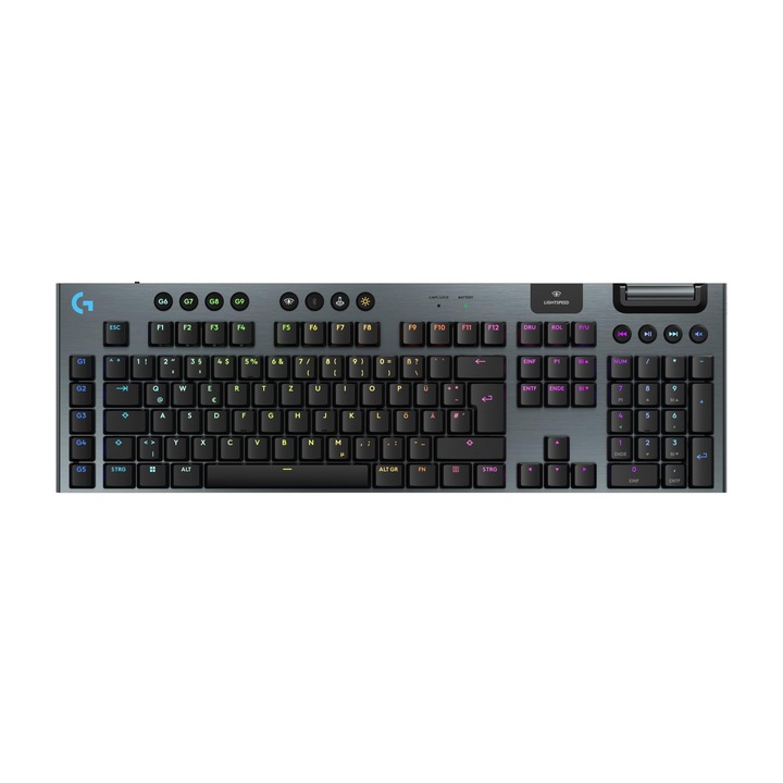 Геймърска клавиатура Logitech G915, безжична, черна, 47,5x2,26x15см