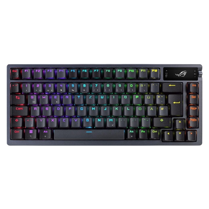 ASUS Rog Azoth vezeték nélküli mechanikus gaming billentyűzet, fekete, 75% formátum, PBT doubleshot