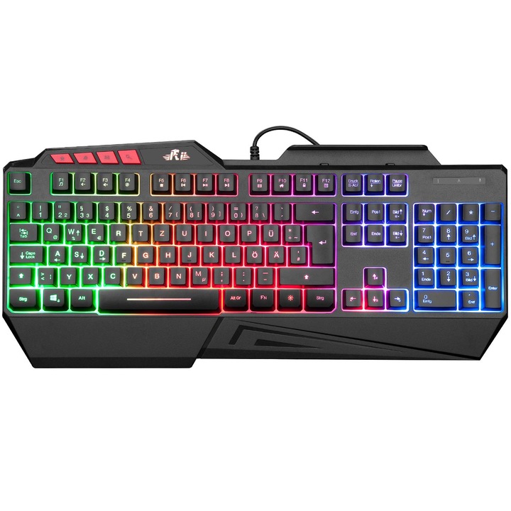 Геймърска клавиатура Rii, многоцветна подсветка, 19" Anti-Ghosting, USB