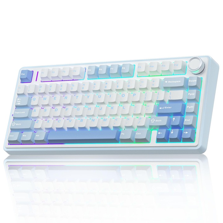 AULA F75 Механична геймърска клавиатура, безжична, RGB, многоцветна, 75%