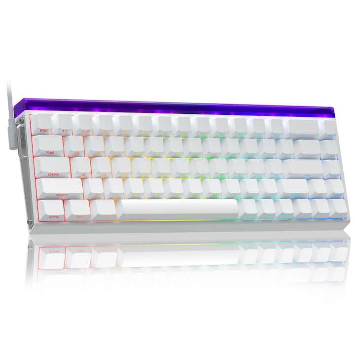 Tastatură mecanică gaming AULA Hero 68, comutator magnetic, RGB, multicolor, 60%