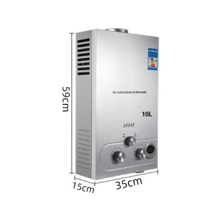 Incalzitor de apa instant, 12L, 24KW, inox, argintiu