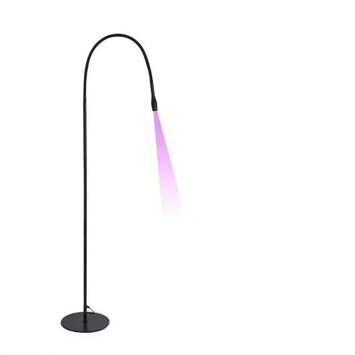 UV lámpa szempilla szárításhoz, 10 W teljesítmény, 180 LED, állítható magasság, lábkapcsoló, fekete