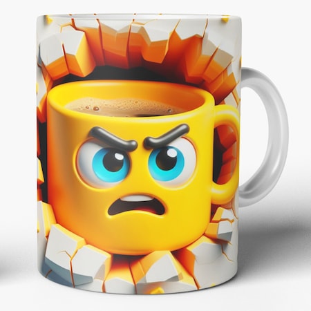 Cană cu emoji confuz