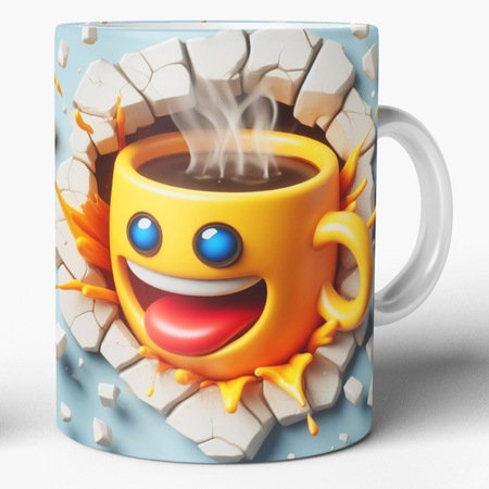 Cană ceramică JOYSTOS, Emoji Fierbinte, 330 ml