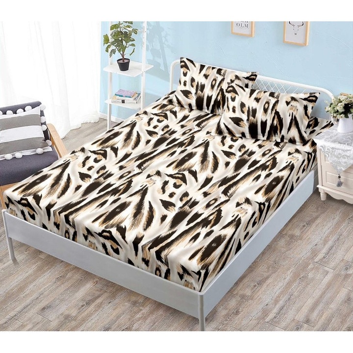 Плик за легло и 2 калъфки за възглавници, с ластик, Finet, 2 души, щампа Dream Net, многоцветен, 180x200см