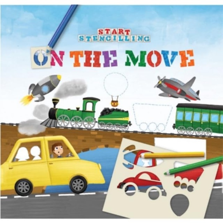 Carte cu activitati de colorat si decupat Start Stencilling - on the Move