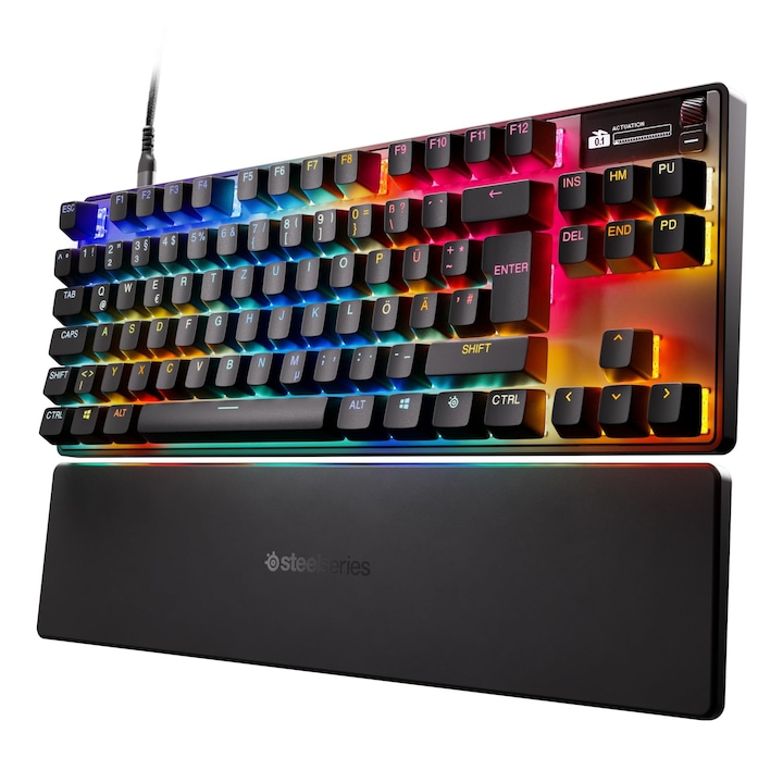 SteelSeries Apex Pro Tkl Gen 3 gamer billentyűzet, Omnipoint 3.0 kapcsolókkal, többszínű, USB-C