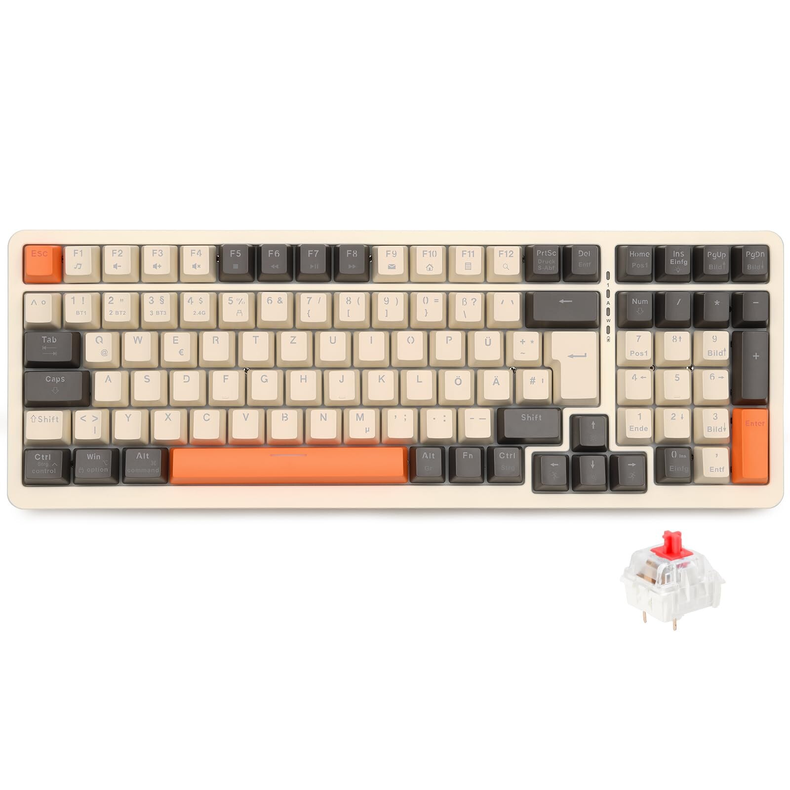 _rii Tastatură mecanică wireless Rii, Bluetooth, tri-mod 75%, iluminare