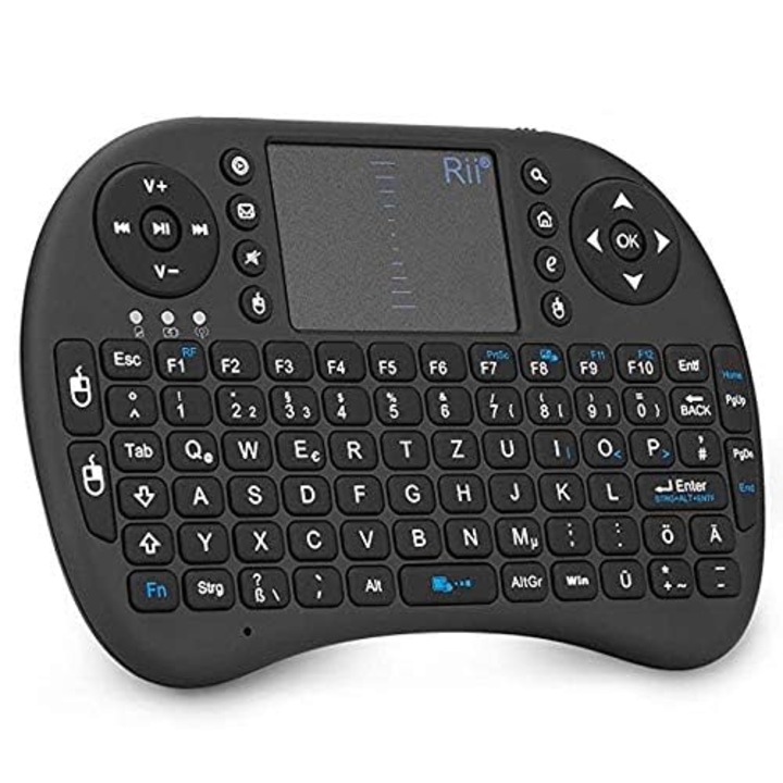 Безжична клавиатура Rii I8 Mini с тъчпад, многоцветна, за игри