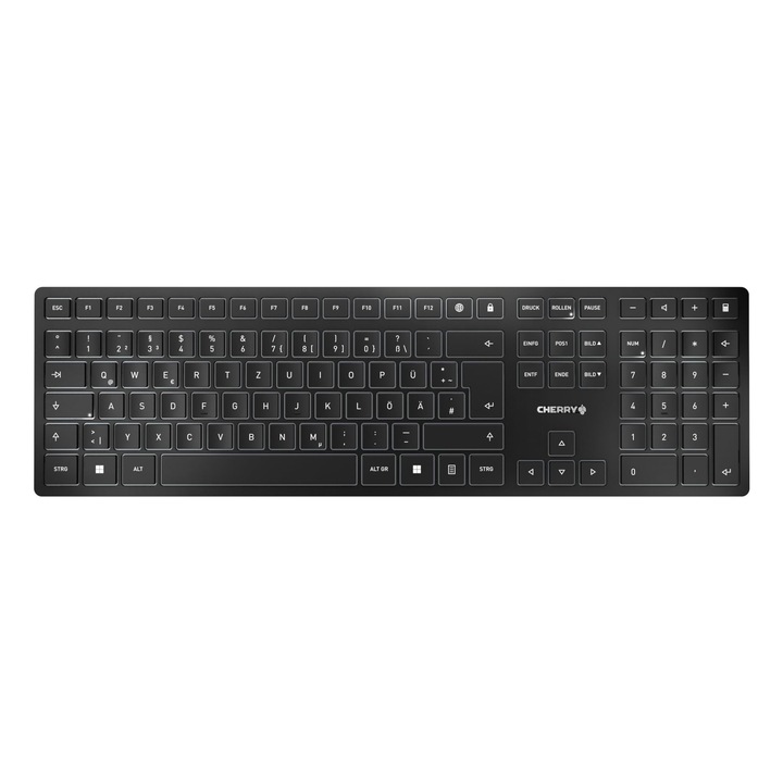 Cherry KW 9100 Slim клавиатура, безжична, презареждаща се, многоцветна