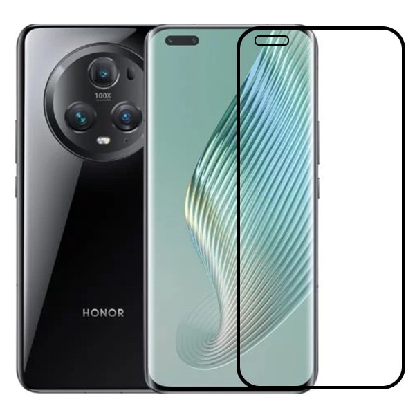 Folie Sticla Securizata, Flippy, Compatibila cu Honor Magic 5 Pro, Full Glue, Margini Negre, Transparent