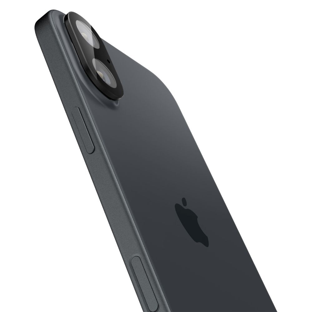 Husa Protectie Compatibila cu (2 pack) Optik.tR Camera Glass (AGL07922), Spigen, iPhone 16 / iPhone 16 Plus - Black