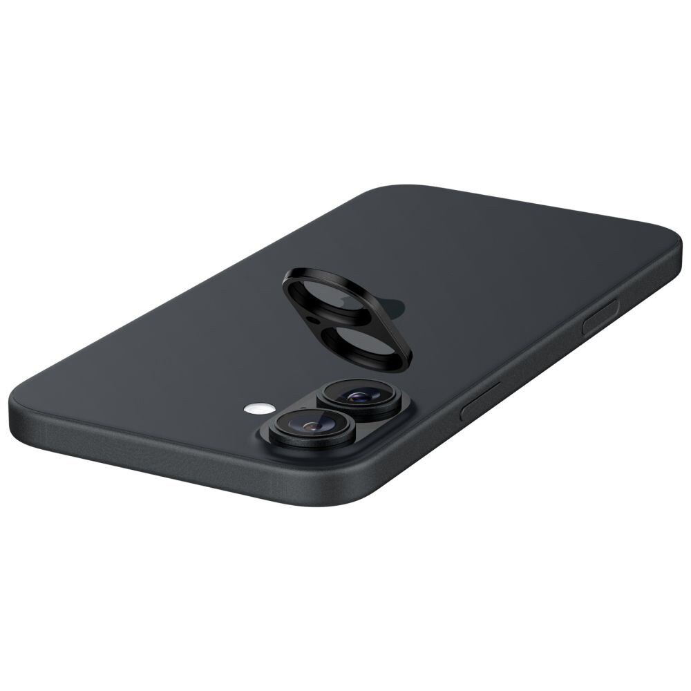 Husa Protectie Compatibila cu (2 pack) Optik.tR Camera Glass (AGL07922), Spigen, iPhone 16 / iPhone 16 Plus - Black