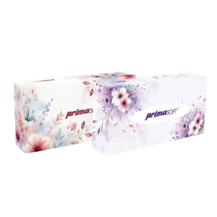 Козметични кърпички, 2 слоя, 20 x 20 см, 100 бр./кутия, Prima Soft