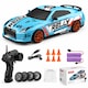 Masina cu Telecomanda 1:24, RC, speciala pentru drift, 4WD, 15km/h, lumini LED, anvelope interschimbabile, 2 baterii reincarcabile, Albastra