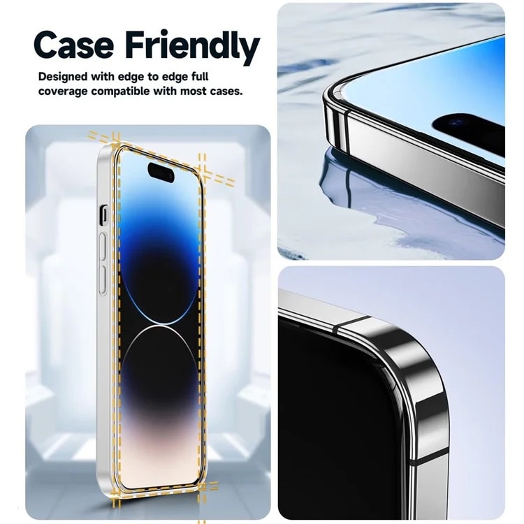 Folie protectie pentru telefon, sticla securizata, transparenta, 9H, compatibila cu iPhone 15/16/14 Pro