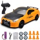 Masina cu telecomanda, RC, Drift car, 1:24, 15km/h, 4x4, lumini LED, cauciucuri interschimbabile, 1 baterii reincarcabile tip acumulator incluse, jucarie pentru copii 7 ani+ si adulti, Galbena