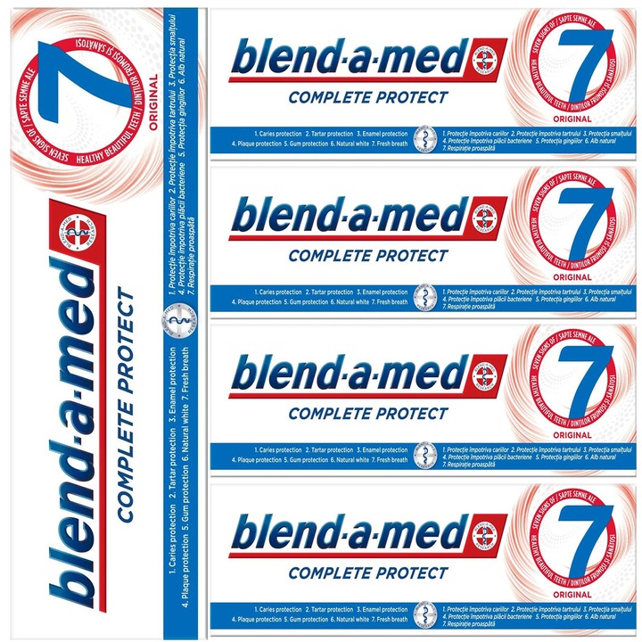 Set, Pasta de dinti Blend-a-Med "7" Complete Protect Original, 75 ml, 5 buc