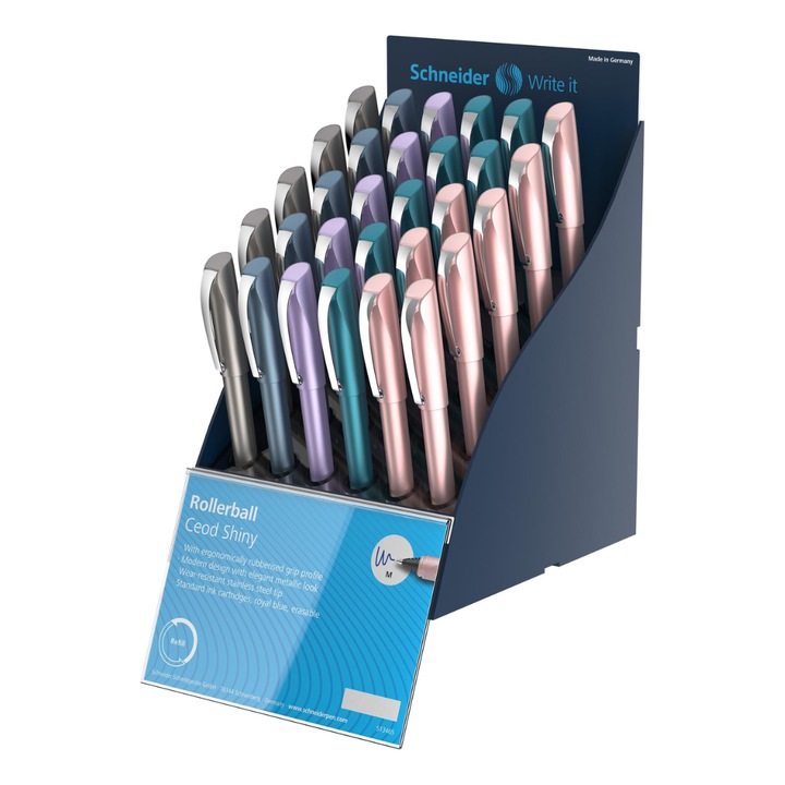 Rollere Display Schneider Ceod Shiny, set 30 rollere, asortate, 0.7 mm