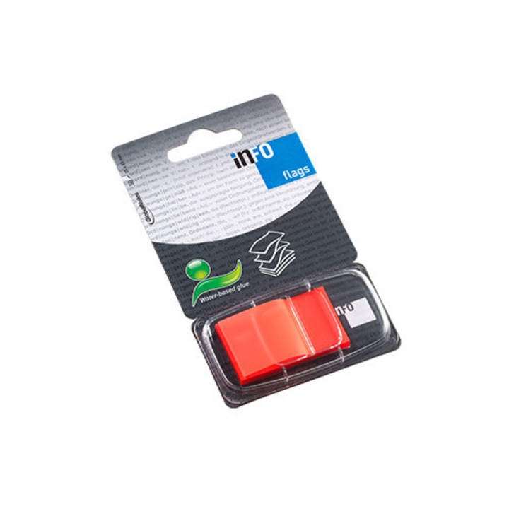 Index Adeziv Plastic 25*43mm 50 File Portocaliu Info Notes