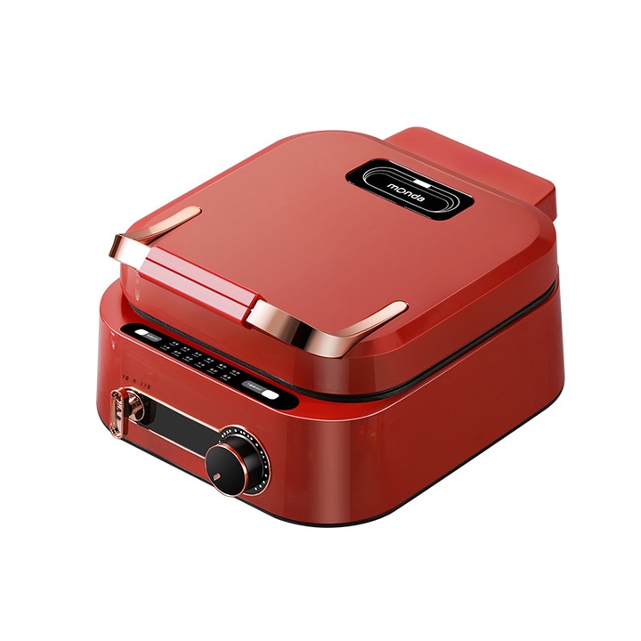 Oala multifunctionala, 1800W, capacitate mare de 2, 5L, control al temperaturii cu 3 viteze, 12 functii de gatit, prajire, coacere, fierbere, aburire, prajire la wok, tigaie antiaderenta, potrivita pentru o varietate de alimente, 31, 8x24, 5x16, 6cm, rosu