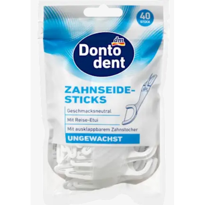Ata dentara cu scobitoare, 2 in 1, 40 buc