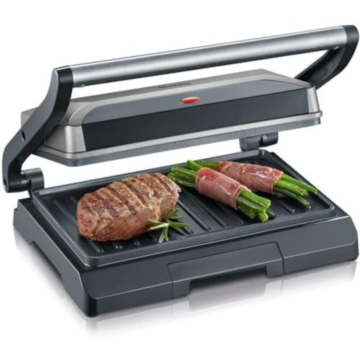 Severin szendvicssütő, 800 W, metál szürke/fekete, tapadásmentes
