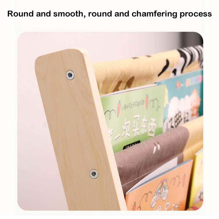 Детска етажерка за книги, XICENRM, 7 отделения, борова дървесина, 60x30x79 см, многоцветна, необходим е монтаж