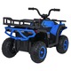 Atv electric pentru copii Robust Blue, 4 motoare de 35W, baterie de 12V/7Ah, telecomanda 2.4G cu 3 viteze, roti spuma EVA, scaun piele ecologica, port USB, MP3, radio FM, Bluetooth, Lumini LED, pedala acceleratie