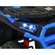 Atv electric pentru copii Robust Blue, 4 motoare de 35W, baterie de 12V/7Ah, telecomanda 2.4G cu 3 viteze, roti spuma EVA, scaun piele ecologica, port USB, MP3, radio FM, Bluetooth, Lumini LED, pedala acceleratie