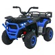 Atv electric pentru copii Robust Blue, 4 motoare de 35W, baterie de 12V/7Ah, telecomanda 2.4G cu 3 viteze, roti spuma EVA, scaun piele ecologica, port USB, MP3, radio FM, Bluetooth, Lumini LED, pedala acceleratie