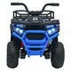 Atv electric pentru copii Robust Blue, 4 motoare de 35W, baterie de 12V/7Ah, telecomanda 2.4G cu 3 viteze, roti spuma EVA, scaun piele ecologica, port USB, MP3, radio FM, Bluetooth, Lumini LED, pedala acceleratie