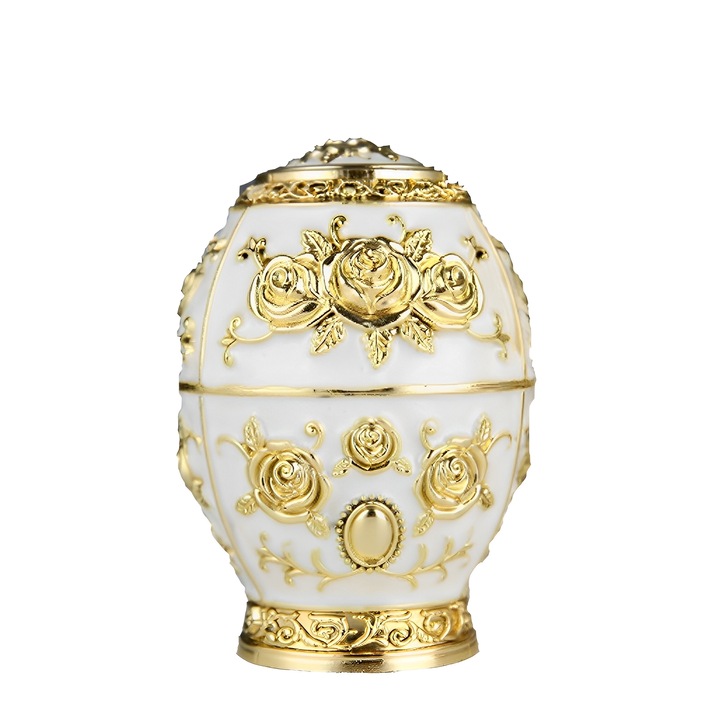 Suport scobitori, TREXORA, plastic, auriu-alb, 8.5x11cm, baza stabila, design elegant