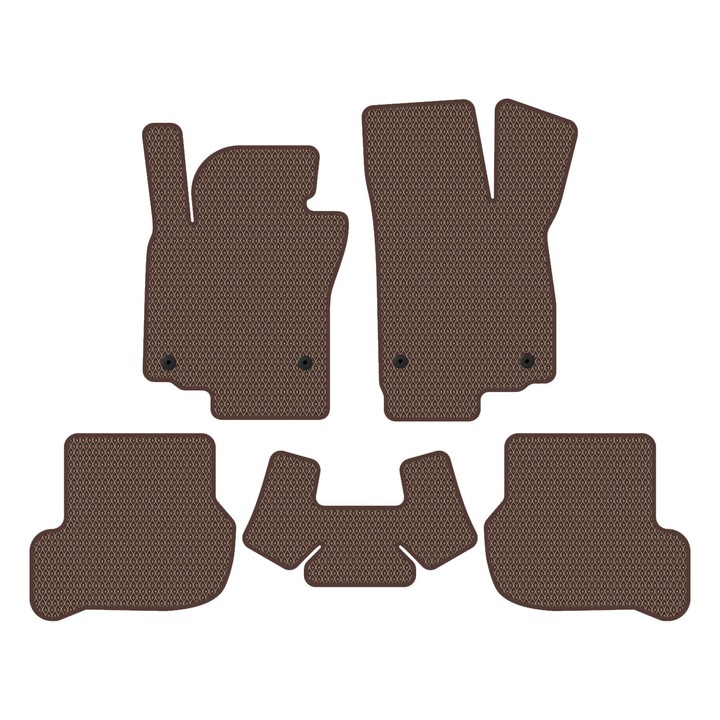 Set Covorase Auto dedicate Volkswagen Scirocco III (2008-2013) Hatchback all seasons perfect compatibile, 5 piese, Maro