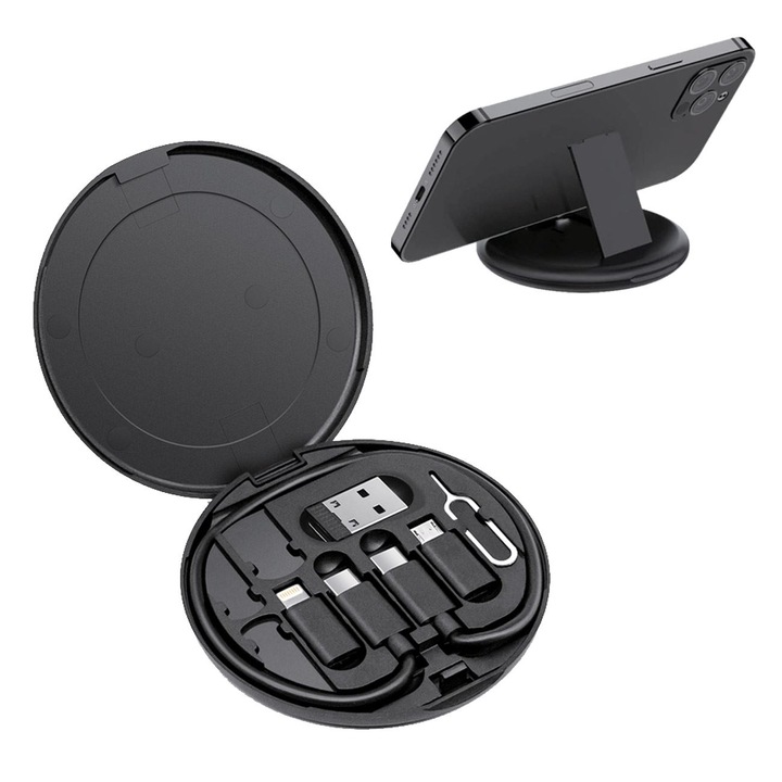 3 az 1-ben kiegészítő szett, mobiltelefon adapter kábelek, Type C, SIM tartó, 8cm