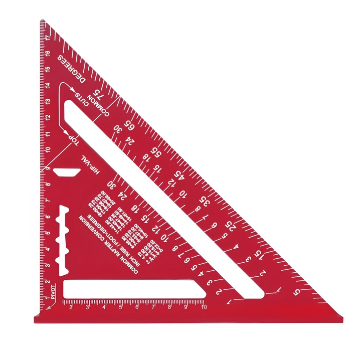 Echer de tamplarie TREXORA, 18.5x18.5cm, multifunctional, aluminiu, rosu