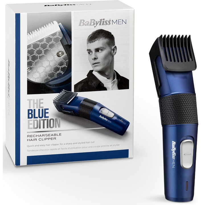 BaByliss 7756PE vezeték nélküli szakállvágó, 60 perc autonómia, 13 lépés, 2-24mm, Mosható pengék, Kék