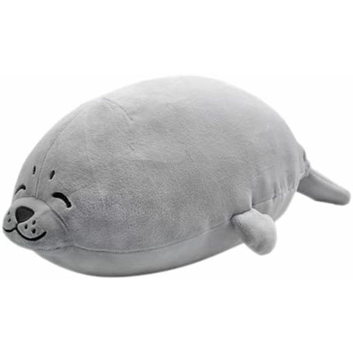 Плюшена играчка Бял тюлен 40 см, Подарък за влюбени, Комплект