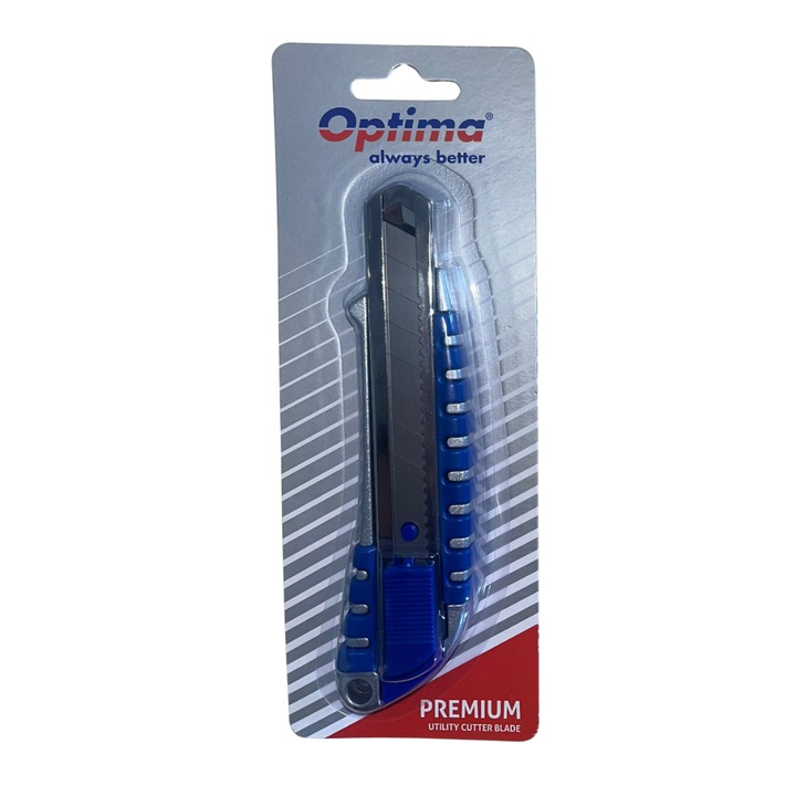 Optima prémium vágó, 18 mm-es Sk5 penge, fém sín, alumínium, gumi markolattal