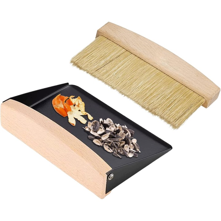 Set mini matura si lopatica, bambus natural, 15.5x10x4cm, 14.9x9cm