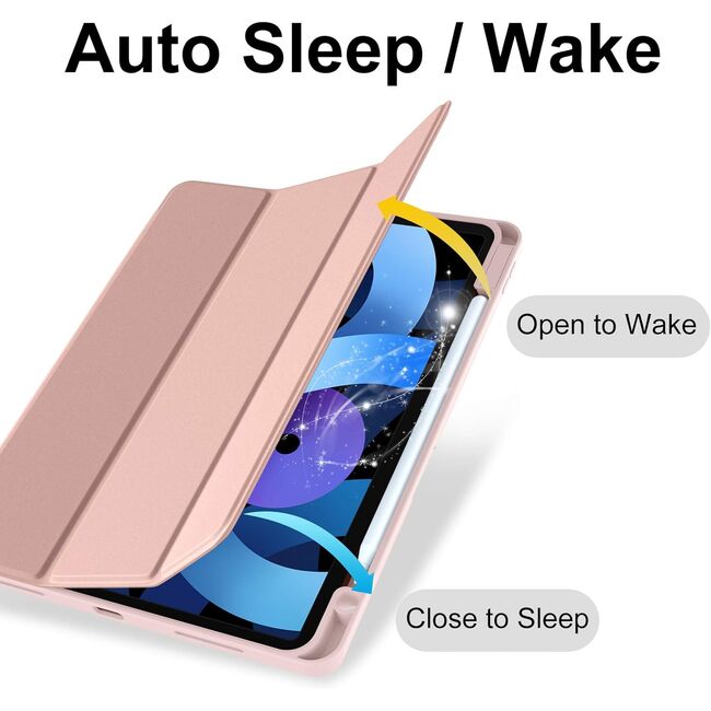 Husa pentru Xiaomi Redmi Pad 2 Soft Shell cu functie wake-up/sleep si compartiment pentru stylus tip stand - Roz
