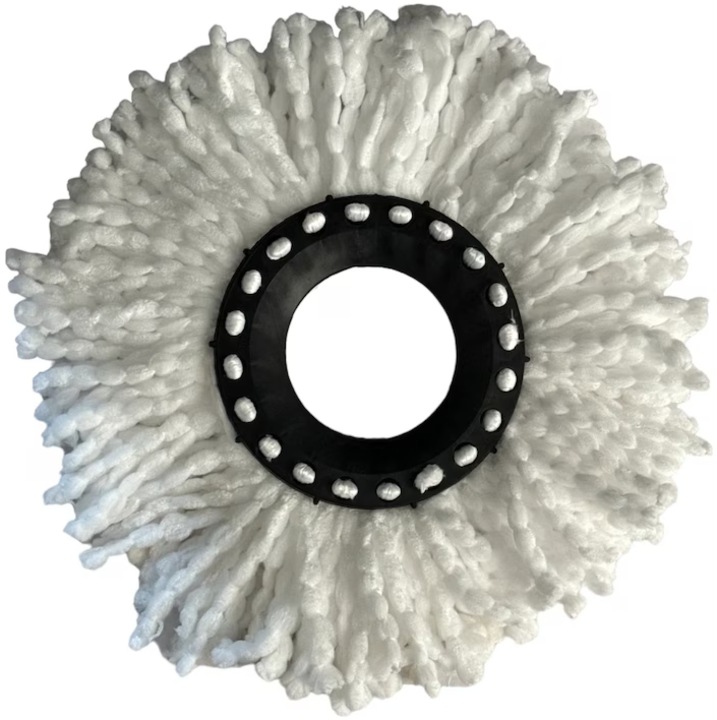 Rezerva Mop Rotativ Din Microfibra Pentru Curatenie Eficienta, Compatibil Universal Cu Majoritatea Sistemelor De Mopuri Rotative, Lavabila Si Reutilizabila, Putere Ridicata De Absorbtie, Pentru Podele Diverse Si Curatenie Rapida