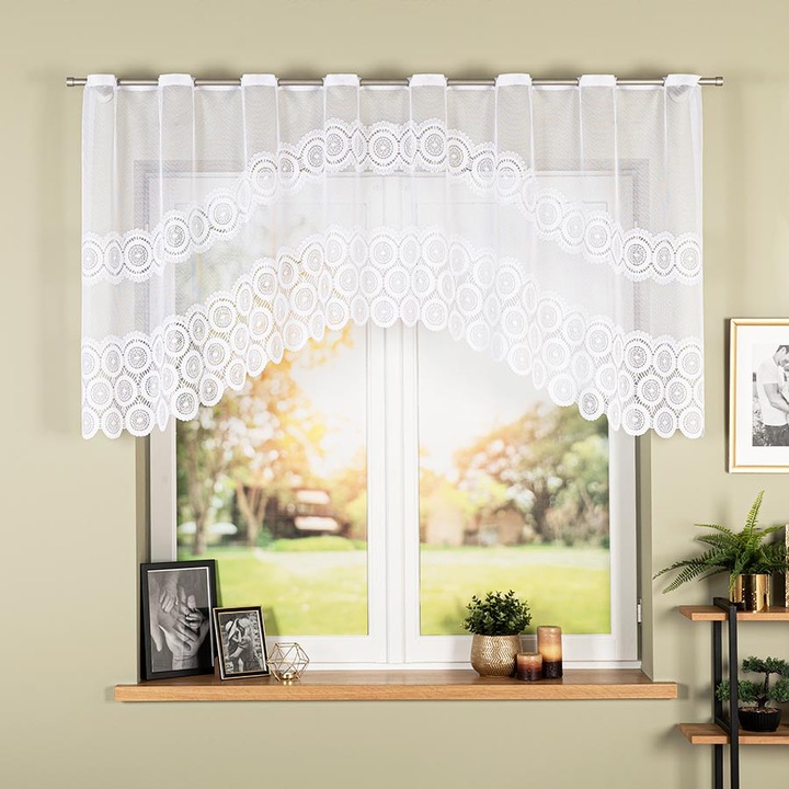 Függöny, Marquise, 250x100 cm, fehér