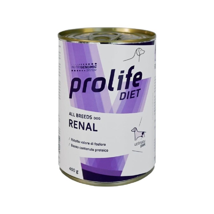 Hrana Umedă pentru dieta veterinara Prolife Renal pentru Câini, 400g, sănătate renală, toate vârstele