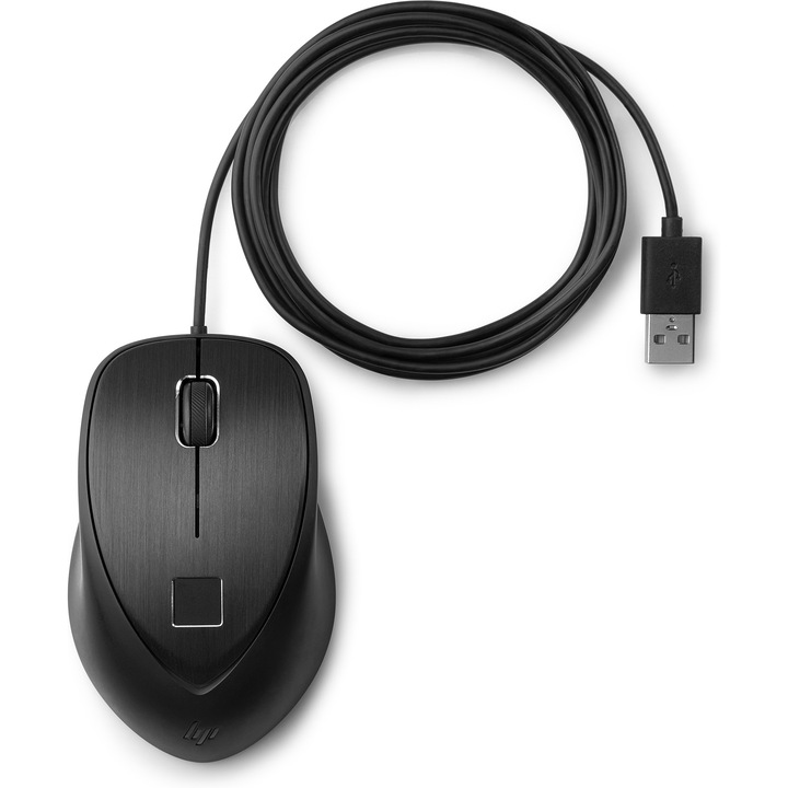 Mouse HP, cu cititor de amprente, negru, 67x10,7x38,7mm